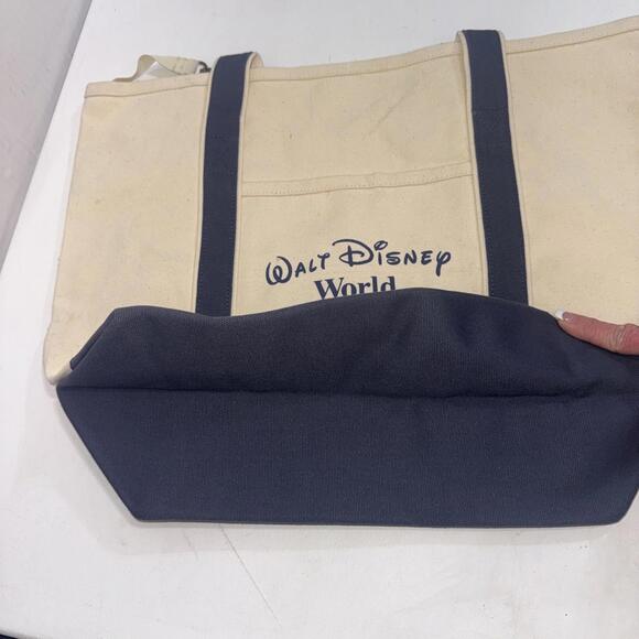 Walt Disney World Vacation Est 1971 Canvas Tote Bag Large Cream and Blue - Picture 6 of 12
